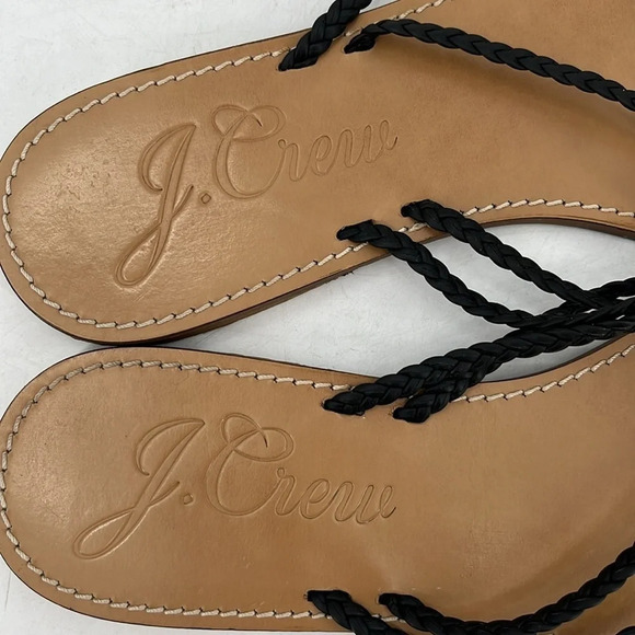 J. Crew Capri Braided Strap Flip Flop Sandals in Black - Size 10 - Picture 3 of 8